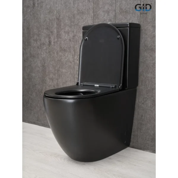 Унитаз-компакт GID Tn2188Bm безободковый, с сиденьем микролифт, черный матовый