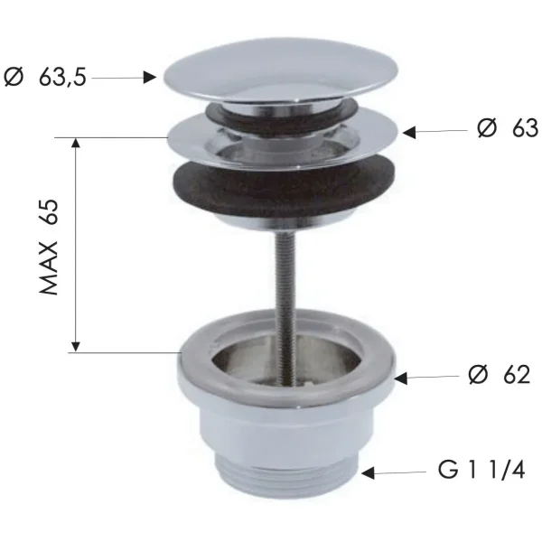 Донный клапан Remer 905CCR114