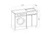 Тумба Runo Парма 60 под умывальник Гамма 120 лайт левое/правое крыло + кронштейн (00-00004160)