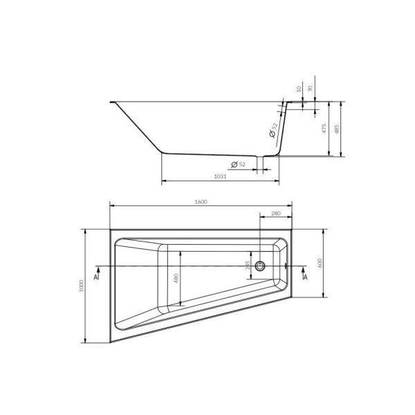Акриловая ванна Cersanit Crea P-WA-CREA*160-LNL 160х100