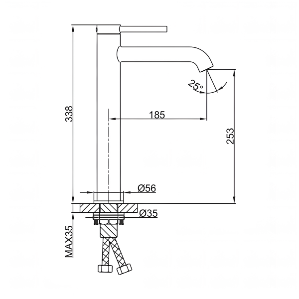 Смеситель для раковины Gappo G1006-243, однорычажный, розовое золото