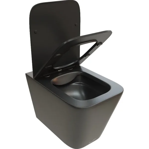Унитаз подвесной Ceruttispa Maiella Aria CT9163 безободковый, с сиденьем микролифт, черный матовый