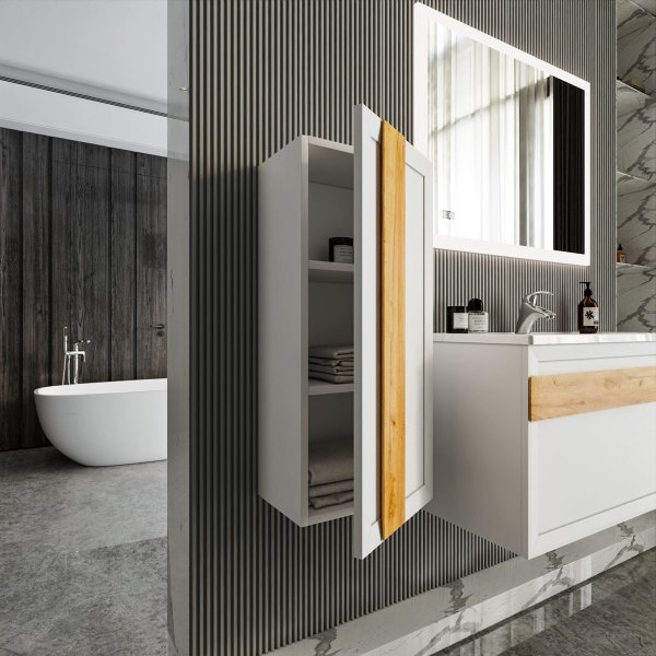 Шкаф навесной Бриклаер БЕРЛИН 90 см, белый