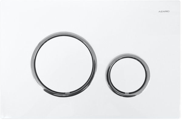 Кнопка смыва Azario 24.8х2.5х16.6 , пластик, цвет Белый/Хром (AZ-8200-0045)