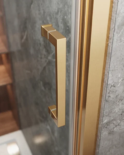 Душевая дверь Cezares Molveno MOLVENO-BF-3-100-C-BORO-IV 100 см, профиль золотой матовый, стекло прозрачное