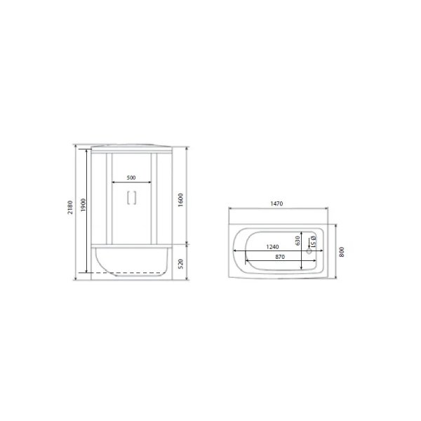 Душевая кабина Timo eco 148*80*218  (TE-0750)