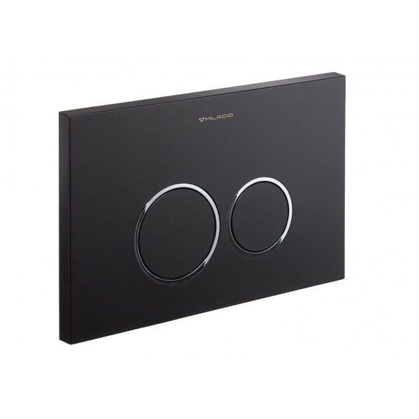 Клавиша смыва для инсталляции Milacio Standart MCU.204 (две кнопки, механическое, черный/кольца хром)R-style