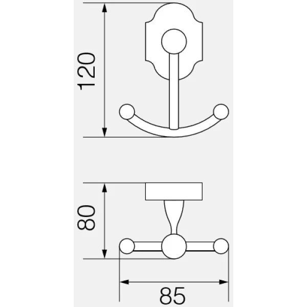 Крючок Veragio Stanford Bronzo VR.STD-7733.BR двойной, для ванны, бронза
