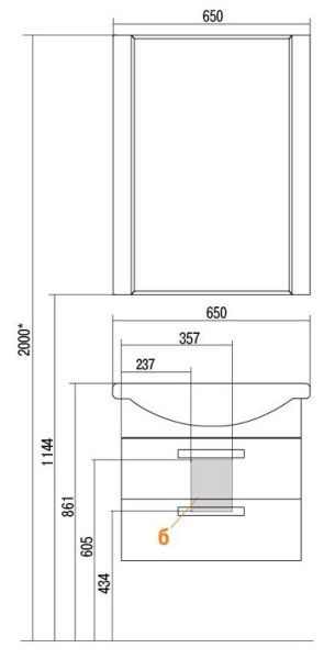 Мебель для ванной Aquaton Ария М 1A123301AA430 65 темно-коричневый