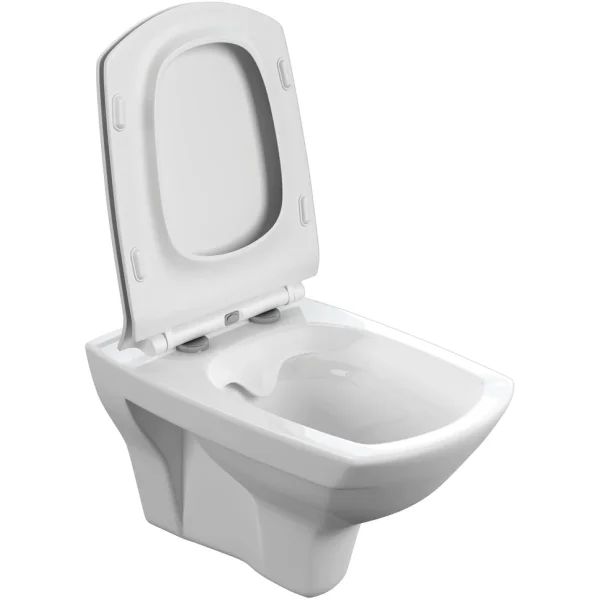 Унитаз подвесной Cersanit Carina MZ-CARINA-XL-COn-S-DL-E безободковый, с сиденьем микролифт, белый