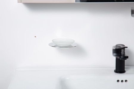 Мыльница стеклянная Gappo G3LU09EM02QA-8SO, хром/белая