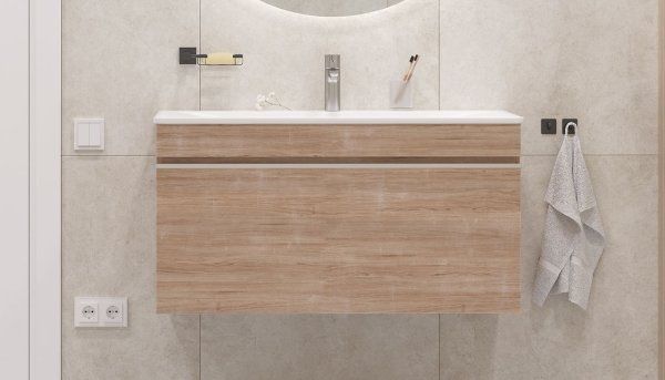 Тумба Velvex подвесная Pulsus 100 Дуб сонома (tp.PUL.PUL.100.1Y дуб сонома)