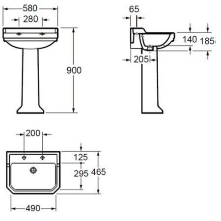 Раковина с пьедесталом Ceramica Nova Oxford 915010  58