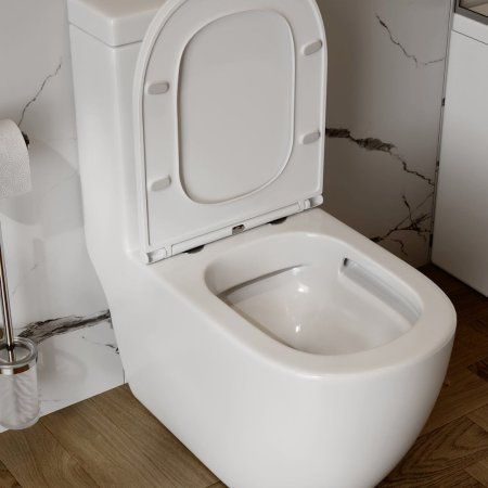 Унитаз напольный Моноблок Teymi Lina безободковый, сиденье микролифт T41102