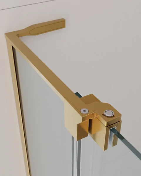 Душевой уголок Cezares Slider SLIDER-AH-2-80/90-90/100-C-BORO 90-100x80-90 см, профиль золотой матовый, стекло прозрачное