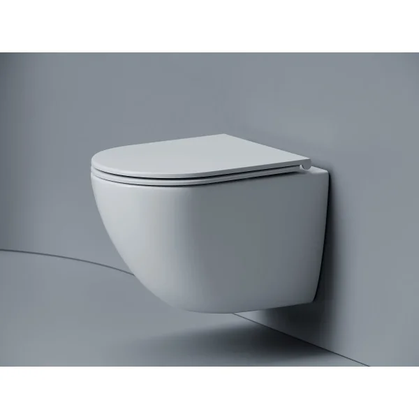 Унитаз подвесной Ceramicanova Alba CN11005T безободковый, торнадо, с сиденьем микролифт, белый