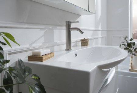 Смеситель Aquanet Steel AF210-10S для раковины, сталь