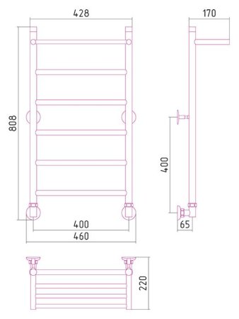 Полотенцесушитель водяной Стилье Универсум 80х40