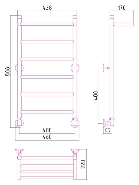 Полотенцесушитель водяной Стилье Универсум 80х40