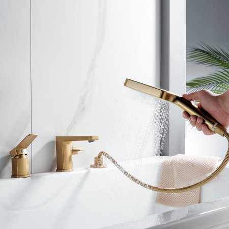 Смеситель для ванны Shevanik S9PY91JL2GJB, Золотой сатин