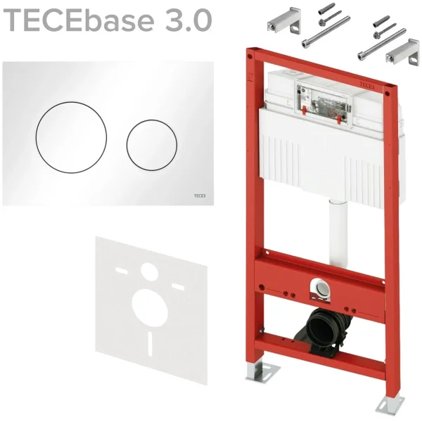 Инсталляция для унитаза Tece TECEloop + TECEbase 3.0 N500920 с кнопкой смыва, белый глянец