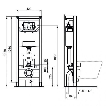 Система инсталляции Ideal Standard ProSys 120 R009667 для унитаза