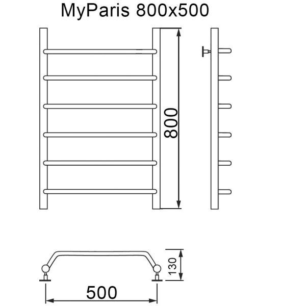Полотенцесушитель MYFREA My Paris 80/50