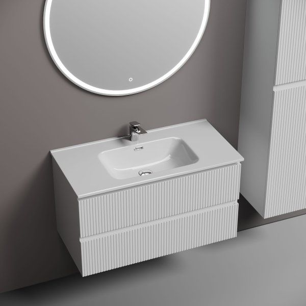 Тумба подвесная SANCOS Snob T 890х445х500, c двумя ящиками оснащенными доводчиками, Bianco, SNT90W