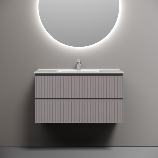 Тумба подвесная SANCOS Snob R 890х445х500, c двумя ящиками оснащенными доводчиками, Doha Soft, SNR90SM