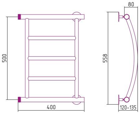 Полотенцесушитель водяной Стилье Минор 0602 50х40 хром