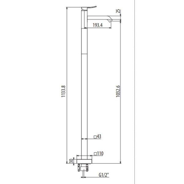 Смеситель Gattoni Ely 8809/88C0 для ванны, хром
