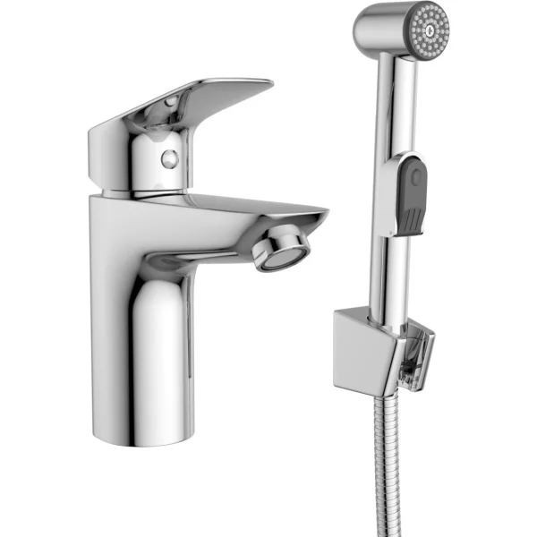 Смеситель для раковины BelBagno Due DUE-LVM/HGN-CRM-W0 с гигиеническим душем, без донного клапана, хром