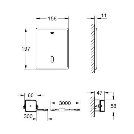 Кнопка смыва Grohe 38393SD1 сенсорная хром