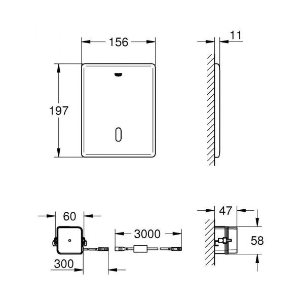 Кнопка смыва Grohe 38393SD1 сенсорная хром