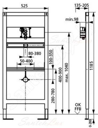 Система инсталляции для писсуара Sanit INEO 90.668.00.Т000
