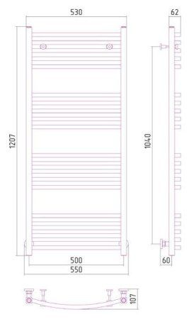 Полотенцесушитель водяной Сунержа Аркус 1200х500 кремовый