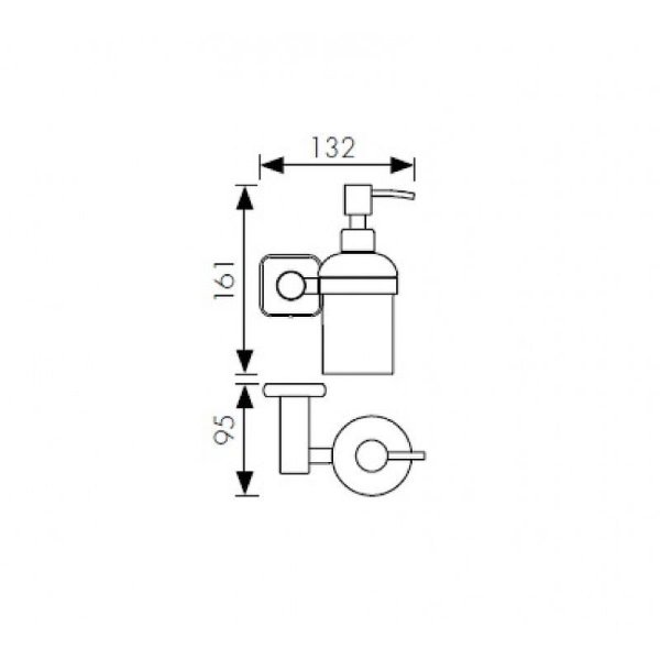 Дозатор для жидкого мыла настенный (стекло) бронза (цинк) (KH-4710)
