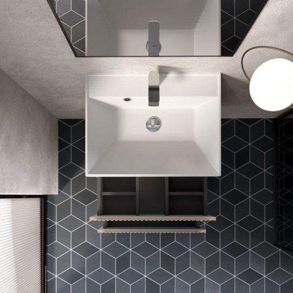 Тумба под умывальник подвесная AQUAme "S1" AQM900160BG 60 см., цвет бежевый.