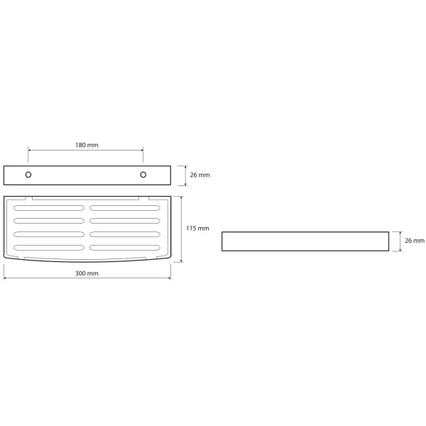 Полка 30 см Bemeta Dark 102308080