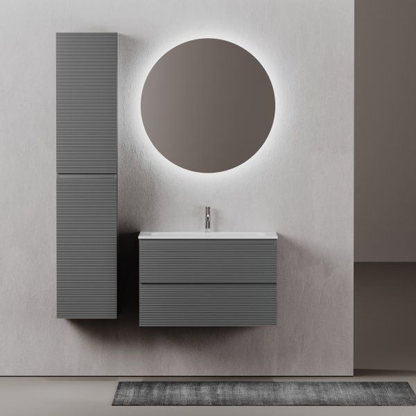 Тумба подвесная SANCOS Folk 790х445х500, c двумя ящиками оснащенными доводчиками, Grey soft, FL80GS