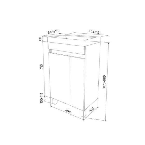 Тумба с умывальником IDDIS напольная с дверцами, белая, 50 см, Zodiac. Подходит ум.3505000i28 (ZOBFD5JVCDTXFiCA95LGK)