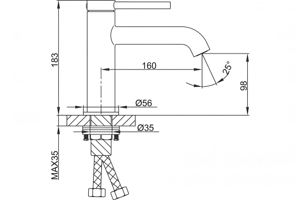 Смеситель для раковины Gappo G1006-43,однорычажный, розовое золото