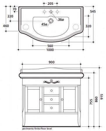Мебель для ванной Kerasan Retro 734753 100 бордо