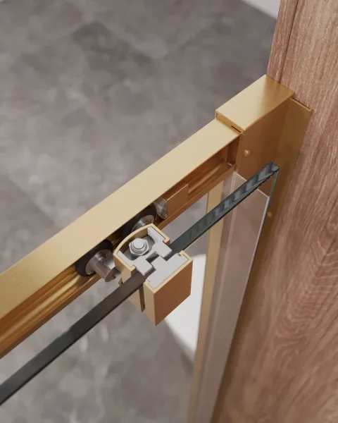 Душевая дверь Cezares Molveno MOLVENO-BF-1-160-C-BORO-IV 160 см, профиль золотой матовый, стекло прозрачное