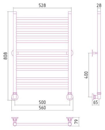 Полотенцесушитель водяной Стилье Рапсодия 80х50