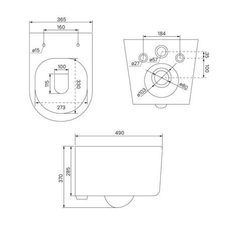 Унитаз подвесной безободковый, Stone IDDIS (STORNSEi25)