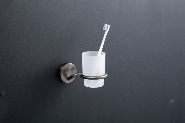 Стакан для ванной настенный Gappo G3KO07JC06KI-9QT, оружейная сталь