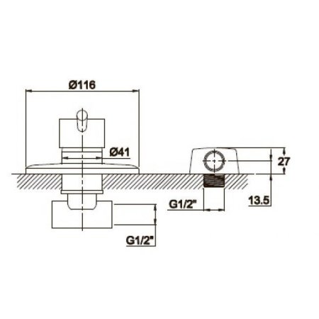 Смеситель для ванны KAISER Merkur (26017-1Br)