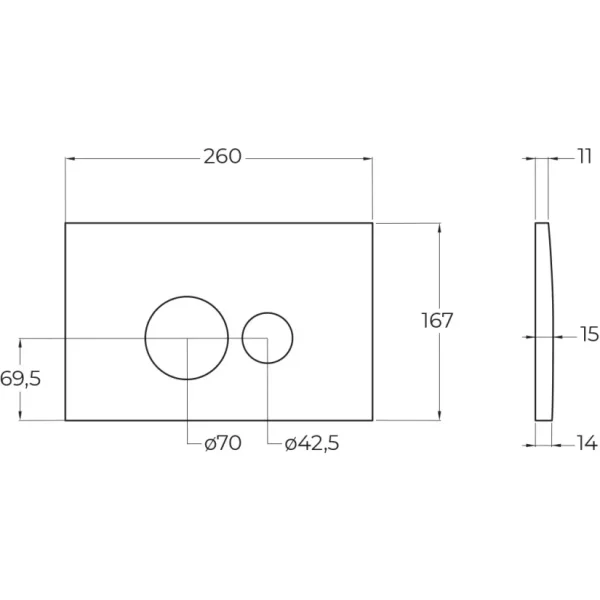 Кнопка смыва BelBagno BB080CR.MAT для инсталляции, матовый хром