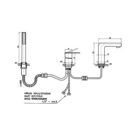Смеситель Rav Slezak Loira LR565.5PZ для ванны золото